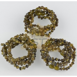 Amber teething bracelet baroque green polished Amber teething bracelet baroque green polished